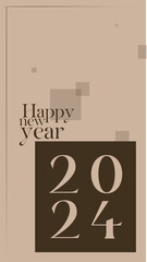 Vector illustration 2024 Happy New Year logo text design. 2024 number design template.