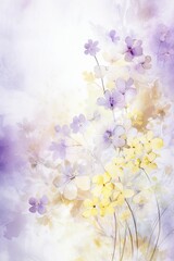 Obraz na płótnie Canvas Serene Purple Anemone Watercolor: Delicate Floral Art for Spring