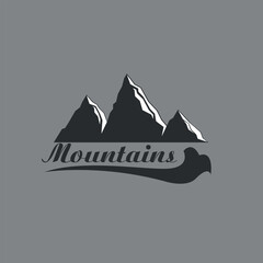 Fototapeta na wymiar Mountain logo, for travel adventure company logo, vector illustration