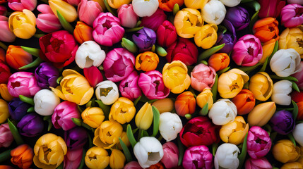 Fototapeta na wymiar Colorful tulip flowers bouquet as floral background