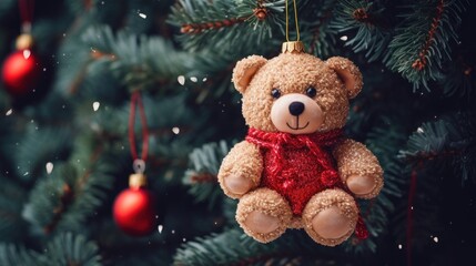 Christmas tree toy bear