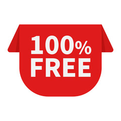 100 Free In Red Unique Shape For Information Promotion Business Marketing
