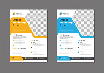 Vector digital marketing agency and corporate business flyer template 