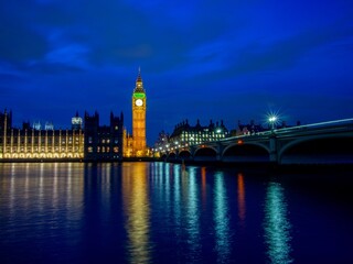 Fototapeta na wymiar Houses Of Parliament and River Thames