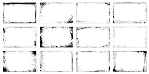 Set of Frames, Textures, Lines & Brushes. - obrazy, fototapety, plakaty