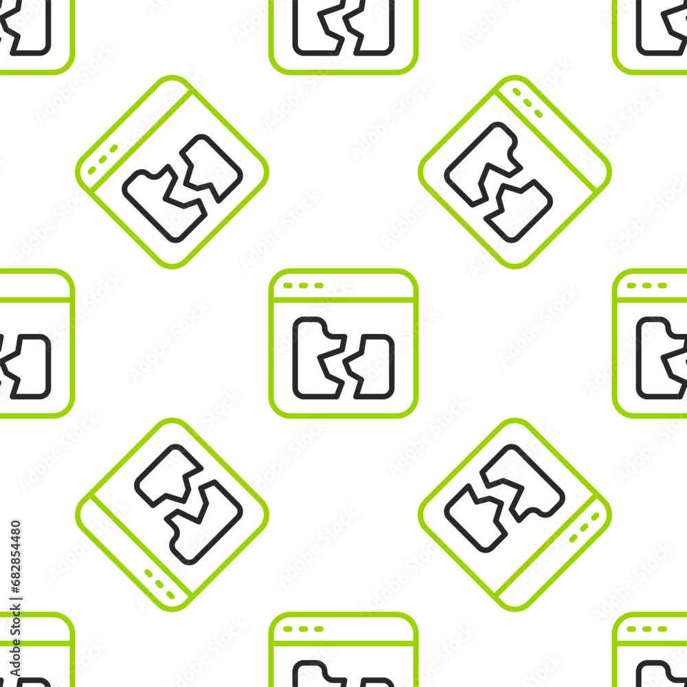 Poster line broken file icon isolated seamless pattern on white background. vector