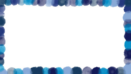 Obraz premium 青のナチュラルな水彩フレーム