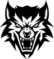 Wolf - Black and White Isolated Icon - Vector illustration