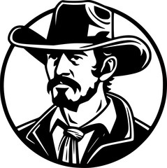 Western | Black and White Vector illustration