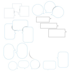 Fototapeta premium Set of white talking paper signs