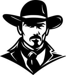 Western | Black and White Vector illustration