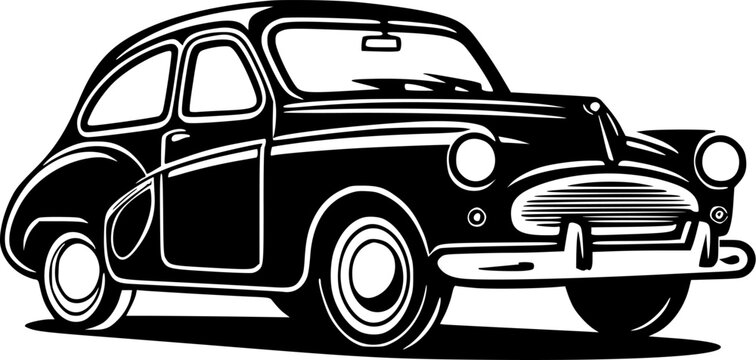 Car | Black and White Vector illustration