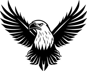 Obraz premium Eagle | Black and White Vector illustration