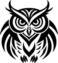 Obraz premium Owl - Black and White Isolated Icon - Vector illustration