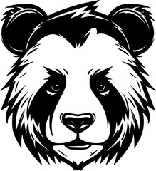Panda - Black and White Isolated Icon - Vector illustration