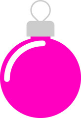 Pink Christmas ball icon. Christmas and New Year decoration element.
