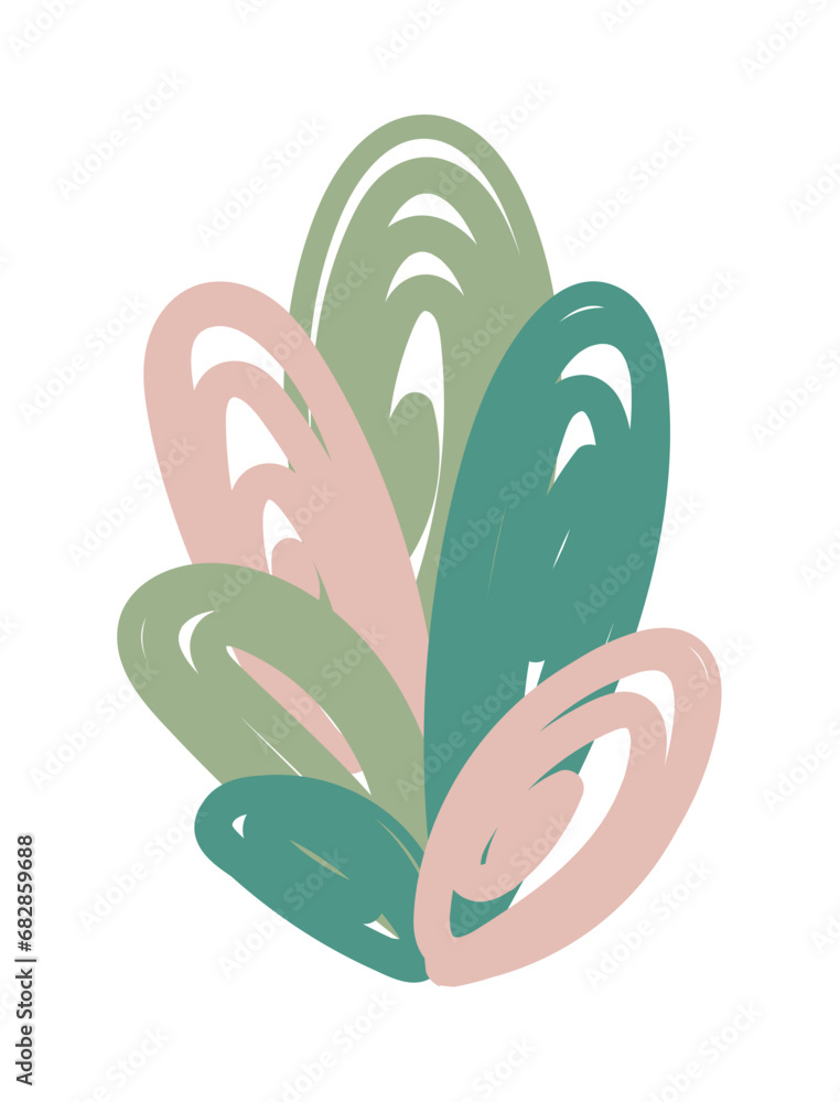 Poster decorative flower of flat set. in this illustration a colorful pastel style gracefully combines with