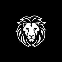 Obraz premium Lion - Black and White Isolated Icon - Vector illustration