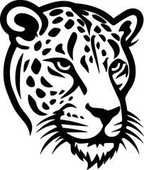 Leopard | Black and White Vector illustration
