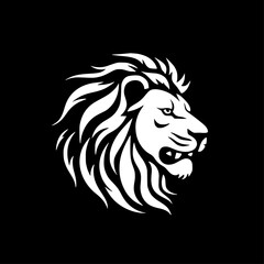 Lion | Black and White Vector illustration