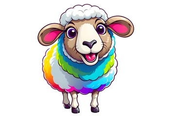 A Cartoonish Sheep in a Playful Pose (JPG 300Dpi 10800x7200)