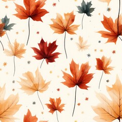 Obraz premium Seamless pattern with autumn leaves.