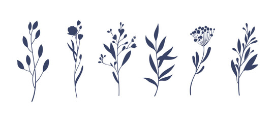 Set of hand drawn decorative elements. Vector illustration © Rizal