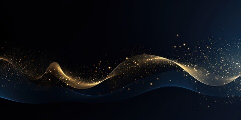 Abstract gold and blue lines background
