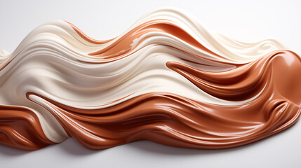 Liquid plastic fluid on a white background. Modern design.