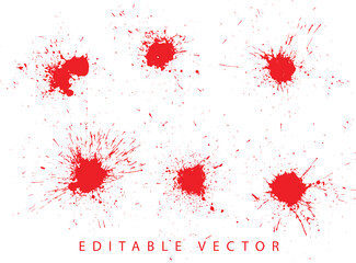 Red blood ink texture vector collection