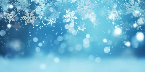 Fotobehang Christmas snowflakes background  © kimly