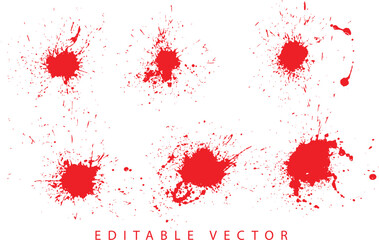 Painted drops red blood background collection