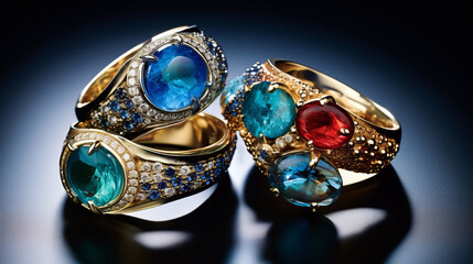 sapphire and ruby gold rings