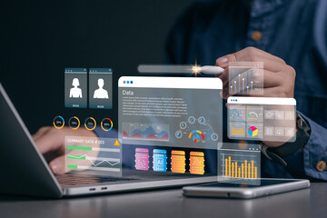 KPI and metrics connected to the database for technology finance, operations, sales, marketing. An...