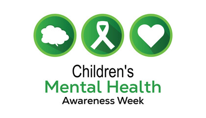 Vector illustration on the theme of Children's Mental Health awareness week observed each year during February.banner, Holiday, poster, card and background design.