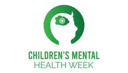 Vector illustration on the theme of Children's Mental Health awareness week observed each year during February.banner, Holiday, poster, card and background design.