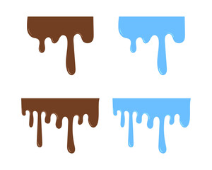 Vector illustration of melting chocolate and water