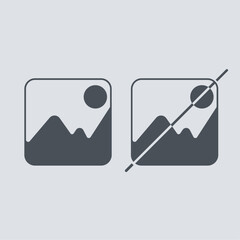 Photo and no photography vector icon