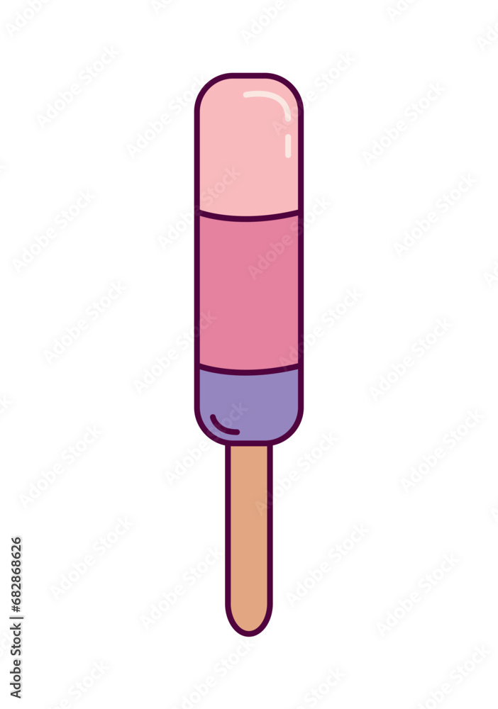Poster ice cream element of set in flat design. demonstration of the purple indulgence that feature a delig