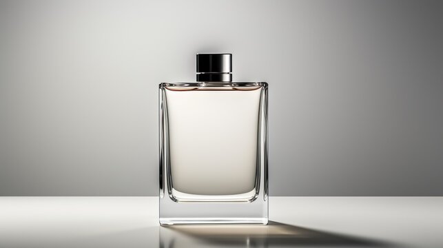 Maqueta de botella de un perfume. Generado por IA.