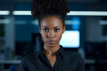 Generative AI portrait of cyberpunk system administrator programmer hacker person