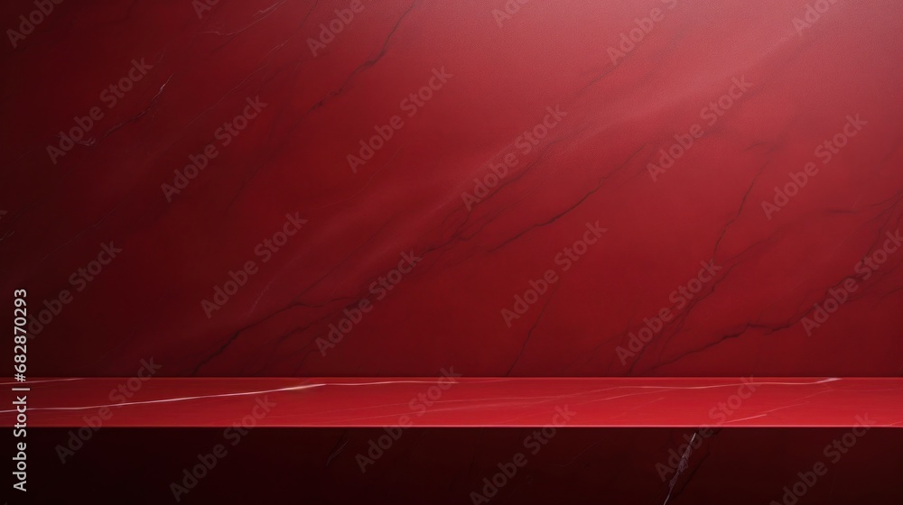 Poster red marble with placement floor for product display or showcase