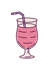 Drink element of set in flat design. This tasteful glass of cocktail takes center stage, inviting you to enjoy both the aesthetic beauty and the delightful flavor of the drink. Vector illustration.