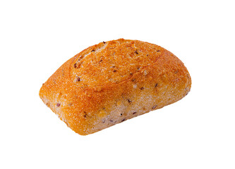 Fresh ciabatta bread on a white background