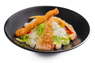 Fresh caesar salad with parmesan cheese