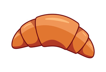 Breakfast element of set in cartoon style. Themed breakfast illustration, where the star of the show is a delectable croissant. Vector illustration.