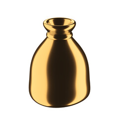 3D bag - Finance and Banking icon, gold material