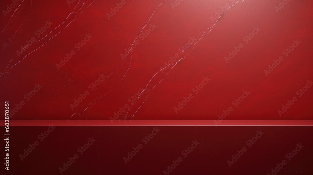 Poster red marble with placement floor for product display or showcase