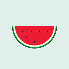 This vector avatar image of a watermelon combines red, black, white, and green colors, creating a delightful and colorful symbol. Its design merges elements from the Palestinian flag