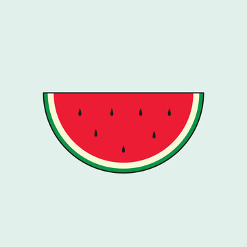 This vector avatar image of a watermelon combines red, black, white, and green colors, creating a delightful and colorful symbol. Its design merges elements from the Palestinian flag